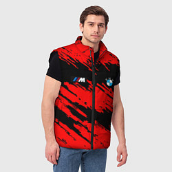 Мужской жилет BMW красные краски текстура, цвет: 3D-черный — фото 2