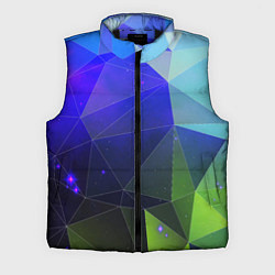 Мужской жилет Неоновые треугольники геометрия, цвет: 3D-черный