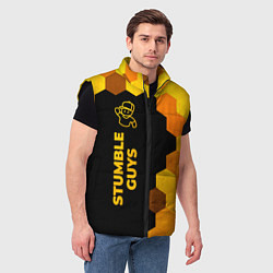 Мужской жилет Stumble Guys - gold gradient по-вертикали, цвет: 3D-черный — фото 2