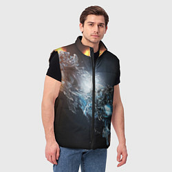 Мужской жилет Космическая абстракция астероид, цвет: 3D-черный — фото 2