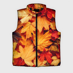 Мужской жилет Осенние кленовые листья, цвет: 3D-черный