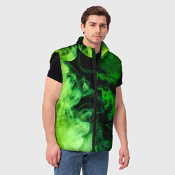 Мужской жилет Ядовитый зеленый дым, цвет: 3D-черный — фото 2