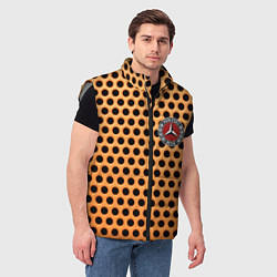 Мужской жилет Mercedes benz metal auto, цвет: 3D-светло-серый — фото 2