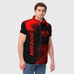 Мужской жилет Mazda - red gradient вертикально, цвет: 3D-черный — фото 2