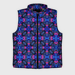 Мужской жилет Калейдоскопический узор синего и розового цвета, цвет: 3D-светло-серый