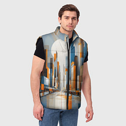 Мужской жилет Архитектура город абстракция, цвет: 3D-черный — фото 2