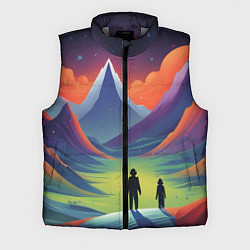 Мужской жилет Фантастический красочный пейзаж, цвет: 3D-светло-серый