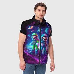 Мужской жилет Космонавты Марио и Луиджи покоряют космос - нейроа, цвет: 3D-черный — фото 2