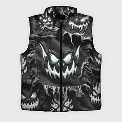 Мужской жилет Облик монстра на пэчворк джинсах, цвет: 3D-черный