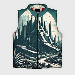 Мужской жилет Фантастика город, цвет: 3D-красный