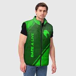 Мужской жилет Date A Live - green gradient вертикально, цвет: 3D-черный — фото 2