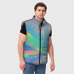 Мужской жилет Краска абстракция, цвет: 3D-светло-серый — фото 2