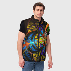 Мужской жилет Фрактальный оптический узор в цвете, цвет: 3D-черный — фото 2