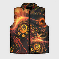 Мужской жилет Оптические узоры фракталы, цвет: 3D-красный
