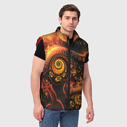 Мужской жилет Оптические узоры фракталы, цвет: 3D-красный — фото 2
