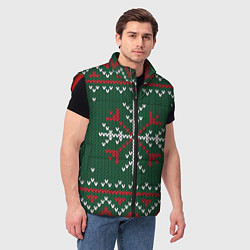 Мужской жилет Knitted Snowflake Pattern, цвет: 3D-красный — фото 2