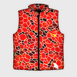 Мужской жилет Абстрактные плитки красные и чёрные, цвет: 3D-светло-серый