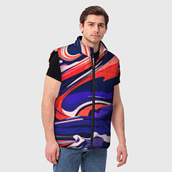 Мужской жилет Абстракция разводов разноцветная, цвет: 3D-черный — фото 2