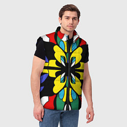 Мужской жилет Яркий калейдоскоп, цвет: 3D-черный — фото 2