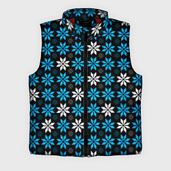 Мужской жилет Бело-голубые звёзды на чёрном фоне, цвет: 3D-красный