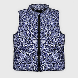 Мужской жилет Сине-фиолетовый узоры мандала, цвет: 3D-черный