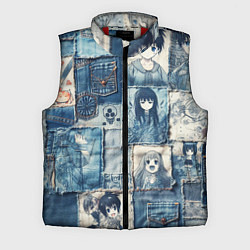 Мужской жилет Персонажи аниме на пэчворк, цвет: 3D-красный