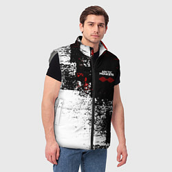 Мужской жилет Arctic Monkeys - Красные и белые помехи, цвет: 3D-светло-серый — фото 2