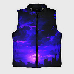 Мужской жилет Фиолетовый апокалиптический закат, цвет: 3D-светло-серый