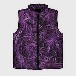 Мужской жилет Фиолетовая трава на чёрном фоне