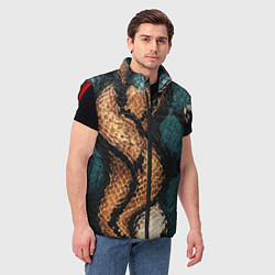 Мужской жилет Кожа в змеином стиле, цвет: 3D-красный — фото 2