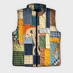 Мужской жилет Пэчворк с собакой, цвет: 3D-светло-серый