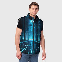 Мужской жилет Синий цифровой лес, цвет: 3D-светло-серый — фото 2