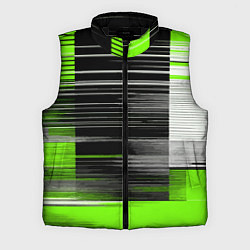 Мужской жилет Белые вертикальные полосы на чёрно-зелёном фоне
