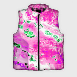 Мужской жилет Розово-зелёная абстракция, цвет: 3D-черный
