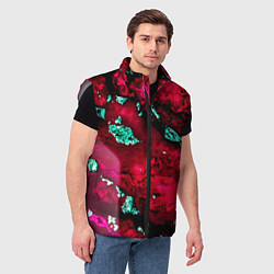 Мужской жилет Абстракция красно-голубая, цвет: 3D-светло-серый — фото 2