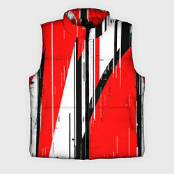 Мужской жилет Чёрно-белые вертикальные полосы на красном фоне, цвет: 3D-красный