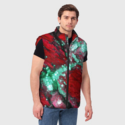 Мужской жилет Голубой минерал в красном камне, цвет: 3D-красный — фото 2