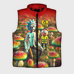 Мужской жилет Рик и Морти заблудились в мухоморном поле, цвет: 3D-черный