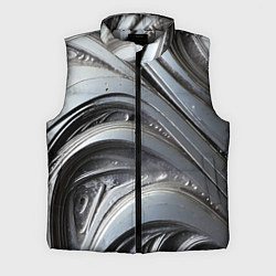 Мужской жилет Полированный серебряный металл, цвет: 3D-светло-серый