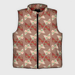 Мужской жилет Бабочки зелено-бежевые