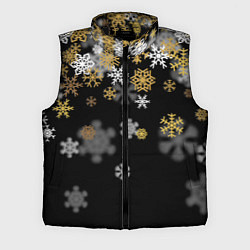 Мужской жилет Снежинки объемные золотистые, цвет: 3D-черный