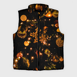 Мужской жилет Новогоднее украшение, цвет: 3D-черный