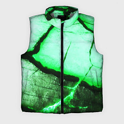 Мужской жилет Трещины на абстрактном зелёном фоне