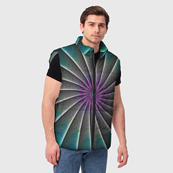 Мужской жилет Оптический узор неоновый, цвет: 3D-светло-серый — фото 2