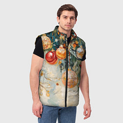 Мужской жилет Большие и маленькие новогодние шары, цвет: 3D-черный — фото 2