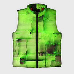 Мужской жилет Чёрные пятна на зелёном фоне абстракция, цвет: 3D-красный