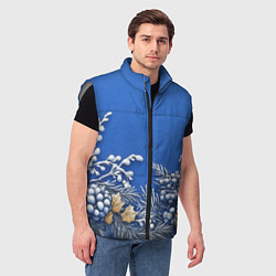 Мужской жилет Новогодние веточки, цвет: 3D-светло-серый — фото 2