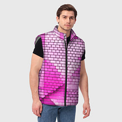 Мужской жилет Розовые кирпичики, цвет: 3D-светло-серый — фото 2