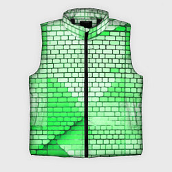 Мужской жилет Зелёные кирпичики, цвет: 3D-черный