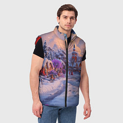 Мужской жилет Тропинка к новому году, цвет: 3D-красный — фото 2
